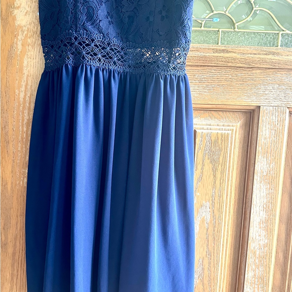 Blue Strapless Sleeveless Sundress for Wedding